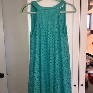 Teal spring dress
